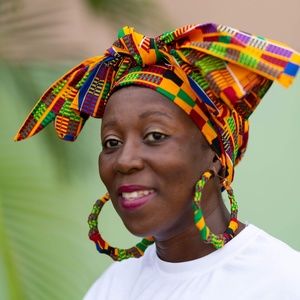 Matching Set: Africa Head Wrap & XL Earrings -K2